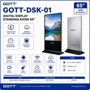 DIGITAL DISPLAY STANDING KIOSK 65"