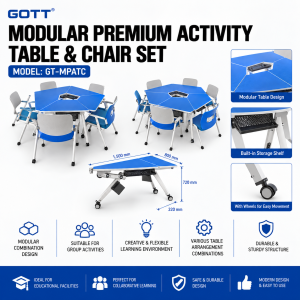 MODULAR PREMIUM ACTIVITY TABLE & CHAIR SET GT-MPATC